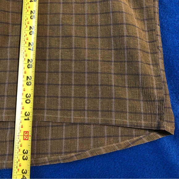 Men’s Signum Green Checkered Button Down Long Sleeve Pocket Cotton Size Medium - Picture 9 of 11